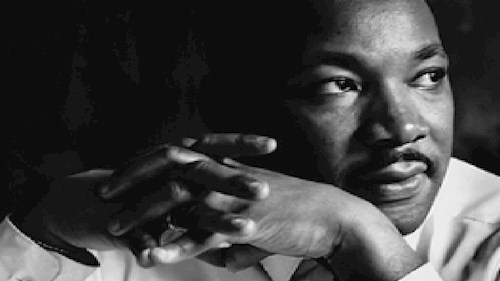 Black and White photo of Martin Luther King Jr. 